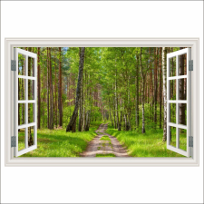  Falmatrica Ablak Út, erdő, nyár, 200 x 135 cm tapéta, díszléc és más dekoráció