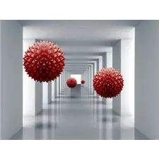 Falmatrica Alagút piros golyókkal, 250 x 150 cm tapéta, díszléc és más dekoráció