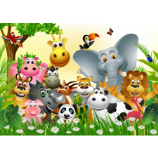  Falmatrica Dzsungel állatok, gyerekrajzok3, 350 x 200 cm tapéta, díszléc és más dekoráció