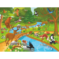  Falmatrica Erdei állatok, gyerekrajzok3, 350 x 200 cm tapéta, díszléc és más dekoráció