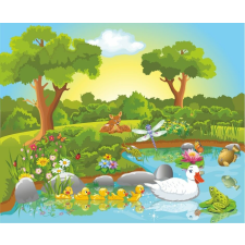  Falmatrica Erdei állatok, gyerekrajzok5, 350 x 200 cm tapéta, díszléc és más dekoráció