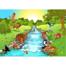 Falmatrica Erdei állatok, gyerekrajzok, 220 x 135 cm tapéta, díszléc és más dekoráció
