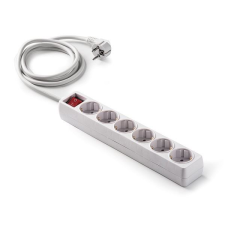 Famatel vez.+kapcsoló 16A-250V 3m 6-es hosszabbító (9/806) (9/806) villanyszerelés