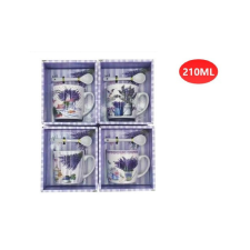  Family bögre szett díszdobozos levendula bögre +kanál 4F. MINTA 210ML bögrék, csészék