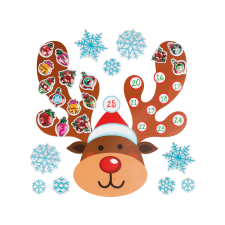 FAMILY CHRISTMAS Karácsonyi öntapadós 3D falmatrica - adventi kalendárium - rénszarvas karácsonyi dekoráció