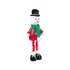 FAMILY CHRISTMAS Karácsonyi textil manó figura - hóember - 58 x 18 x 13 cm karácsonyi dekoráció