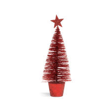 FAMILY CHRISTMAS Mini dekor műfenyő - glitteres - 18 cm - 4 szín műfenyő