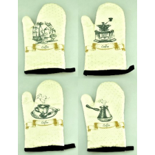  family edényfogókesztyű 27x17cm kávé mintás 4f. lakástextília