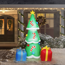 Family Felfújható karácsonyfa - 180 cm - IP44 - 12 fehér LED - 100 - 240 V karácsonyi dekoráció