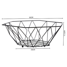  Family gyümölcskosár fém fekete 30X11,5CM konyhai eszköz