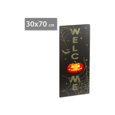 FAMILY HALLOWEEN 58402 LED-es fali kép - Halloween - 10 sárga LED - 30 x 70 cm grafika, keretezett kép