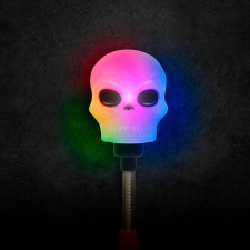 Family Halloween-i LED lámpa - rugós koponya - elemes, 58112C dekoráció