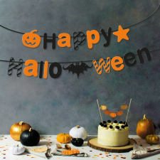 Family Halloween-i papír girland - &quot;Happy Halloween&quot; felirat - 3,5 m dekoráció