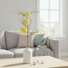 Family Húsvéti tojásfa ág - csillámos - sárga - 40 x 16 cm, 57965A dekoráció