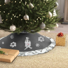 Family Karácsonyfa alá terítő (97 cm, poliészter, szürke / ezüst) karácsonyi dekoráció