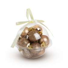 Family Karácsonyfadísz szett - arany - 3 cm - 12 db / szett karácsonyfadísz