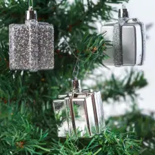 Family Karácsonyfadísz szett - ezüst ajándék - 4,5 cm - 6 db / szett karácsonyfadísz