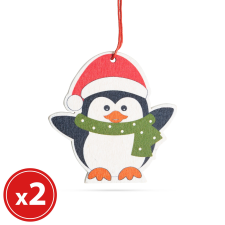 Family Karácsonyfadísz szett - pingvin - fából - 8 x 6 cm karácsonyi dekoráció