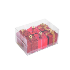 Family Karácsonyfadísz szett - piros ajándék - 4,5 cm - 6 db / szett karácsonyfadísz