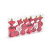Family Karácsonyfadísz szett - piros cukor - 10 x 3,6 cm - 6 db / szett