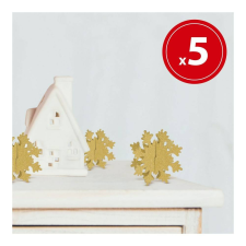 Family Karácsonyi dekor - jégkristály - arany - 7 x 7 cm - 5 db / csomag karácsonyi dekoráció