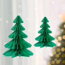 Family Karácsonyi dekoráció - 3D, papír - fenyőfa lampion karácsonyi dekoráció