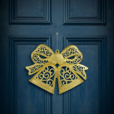 Family Karácsonyi dekoráció - masni - akasztható - glitteres arany - 35 cm, 59705A dekoráció