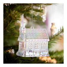 Family Karácsonyi dísz - irizáló, akril templom - 75 x 100 x 60 mm karácsonyfadísz