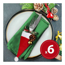 Family Karácsonyi evőeszköz dekor - mikulássapka - 17 cm - 3 féle - 6 db / csomag karácsonyi dekoráció