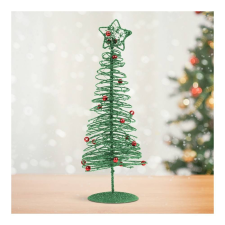 Family Karácsonyi, glitteres, fém karácsonyfa - 28 cm - zöld karácsonyi dekoráció