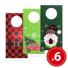 Family Karácsonyi italosüveg kártya - 6 db / csomag 58686 karácsonyi dekoráció
