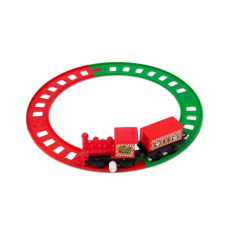 Family Karácsonyi kisvasút - felhúzható - piros / zöld - 20 cm karácsonyi dekoráció
