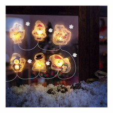 Family Karácsonyi LED-es fényfüzér - gél ablakmatrica - 6 LED - 2 x AA karácsonyfa izzósor