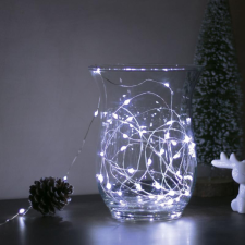 Family Karácsonyi LED fényfüzér - 5 m - 50 LED - hidegfehér - 3 x AA karácsonyfa izzósor