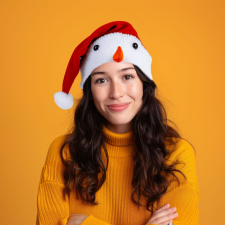 Family Karácsonyi mikulás sapka - Hóember mintával - 30 x 45 cm karácsonyi dekoráció