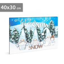 Family LED-es fali hangulatkép - &quot;Let it snow&quot; - 2 x AA, 40 x 30 cm karácsonyfadísz