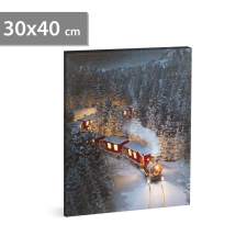 Family LED-es fali hangulatkép - vonat - 2 x AA, 30 x 40 cm (58476) karácsonyi dekoráció
