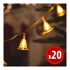 Family LED fényfüzér - csengettyű - 20 LED - 2,3 méter - melegfehér - 3 x AA karácsonyfa izzósor