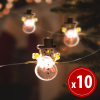 Family LED fényfüzér - hóember - 10 LED - 1,2 méter - melegfehér - 2 x AA (58920)