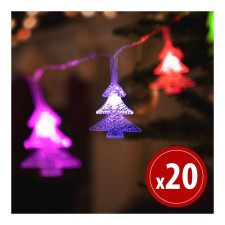 Family LED fényfüzér - színes fenyőfa - 20 LED - 2,3 méter - 3 x AA karácsonyfa izzósor