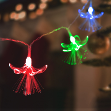 Family LED fényfüzér - virágos - 20 LED - 2,85 méter - színes - 2 x AA (56518) karácsonyfa izzósor