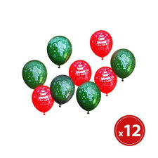Family Lufi szett - piros-zöld, karácsonyi motívumokkal - 12 db / csomag karácsonyi dekoráció