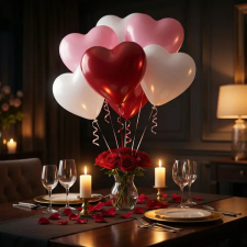 Family Lufi szett - szív alakú - piros/fehér/rózsaszín - 10 db / csomag, 56099 party kellék