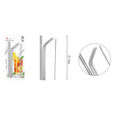  Family szívószál fém 21,5CM 4DB-OS + tisztító party kellék