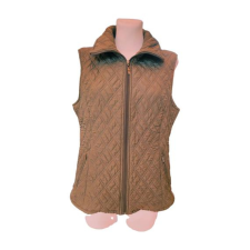  Fan June keki színű steppelt női mellény (méret: M) női dzseki, kabát