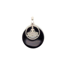 Fánk medál ülő buddha goldstone kék 3cm medál