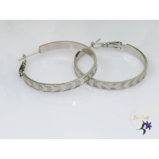  Fanni antiallergén metszett karika fülbevaló-rodium fülbevaló