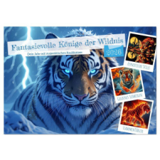  Fantasievolle Könige der Wildnis (Tischkalender 2026 DIN A5 quer), CALVENDO Monatskalender naptár, kalendárium
