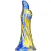  Fantasy Dukix – prémium kék-arany dildó 12 cm