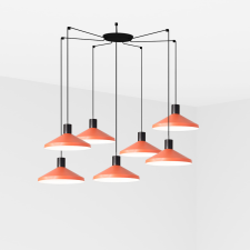 Faro Kombo fekete-terrakotta függesztett lámpa (FAR-68597-7L) E27 7 izzós IP20 világítás